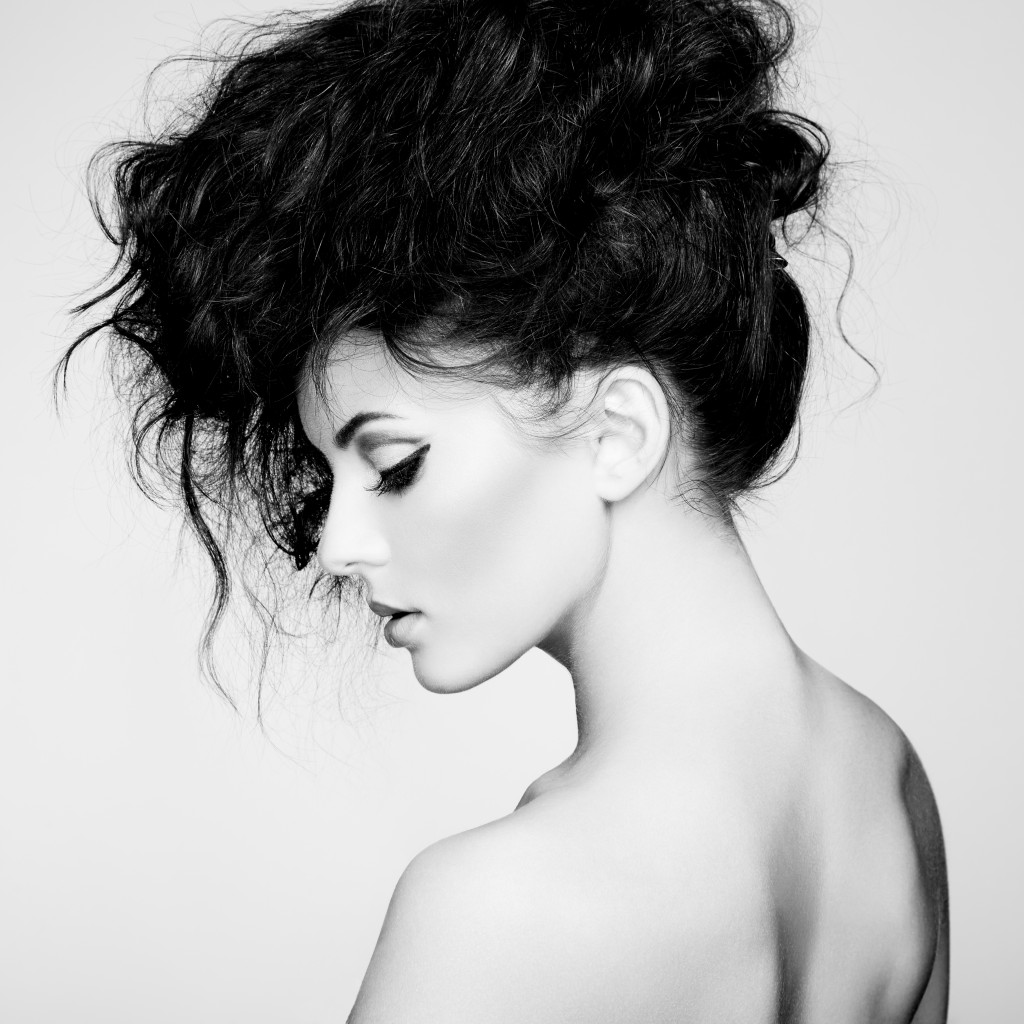 Black And White Photo Of Beautiful Woman With Magnificent Hair