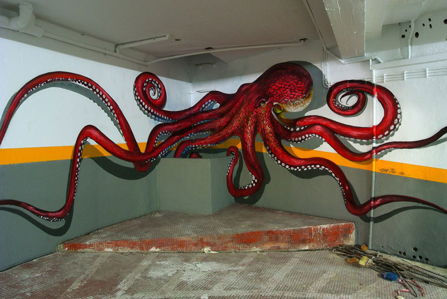 Sea Creature 3D Graffiti by Artist Odeith via The Studio 