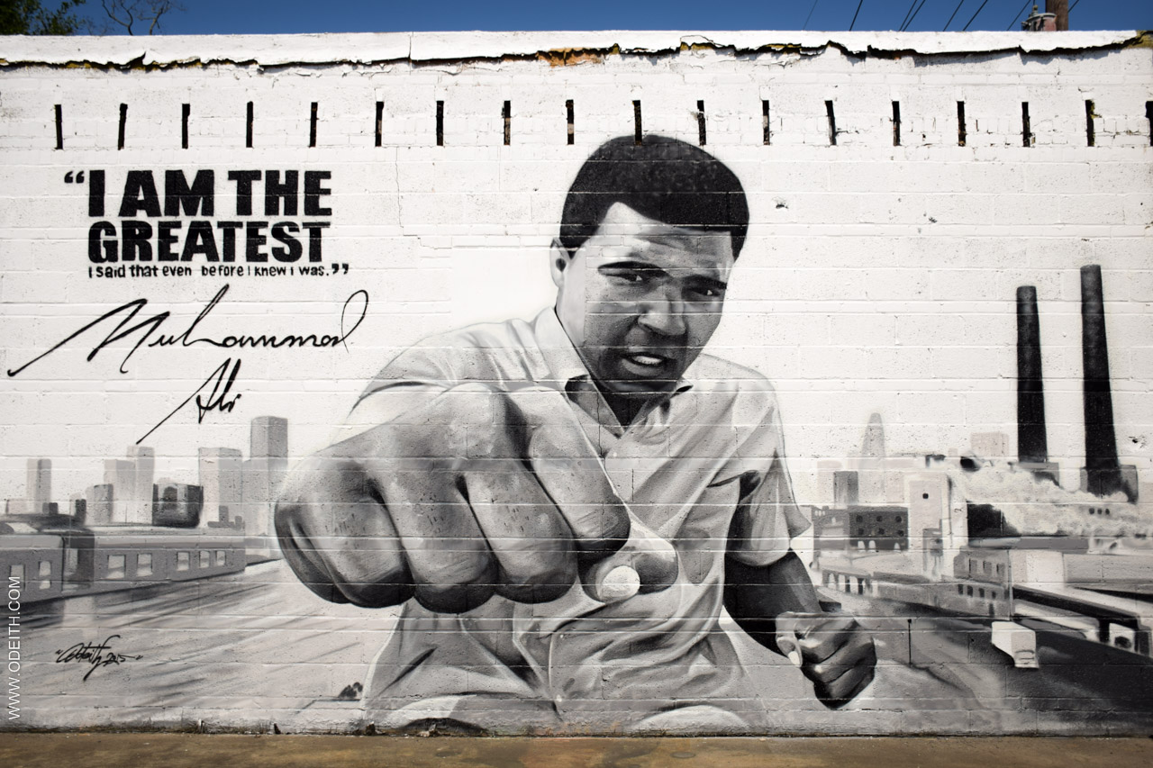 Muhammad Ali Graffiti by Artist Odeith Tribute via The Studio 
