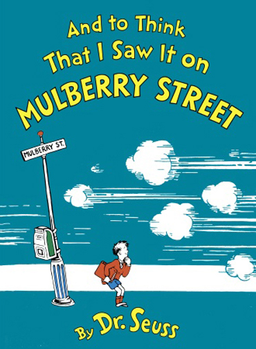 "And to Think That I Saw It on Mulberry Street" by It is believed that the cover art can or could be obtained from the publisher.. Licensed under Fair use of copyrighted material in the context of And to Think That I Saw It on Mulberry Street via Wikipedia
